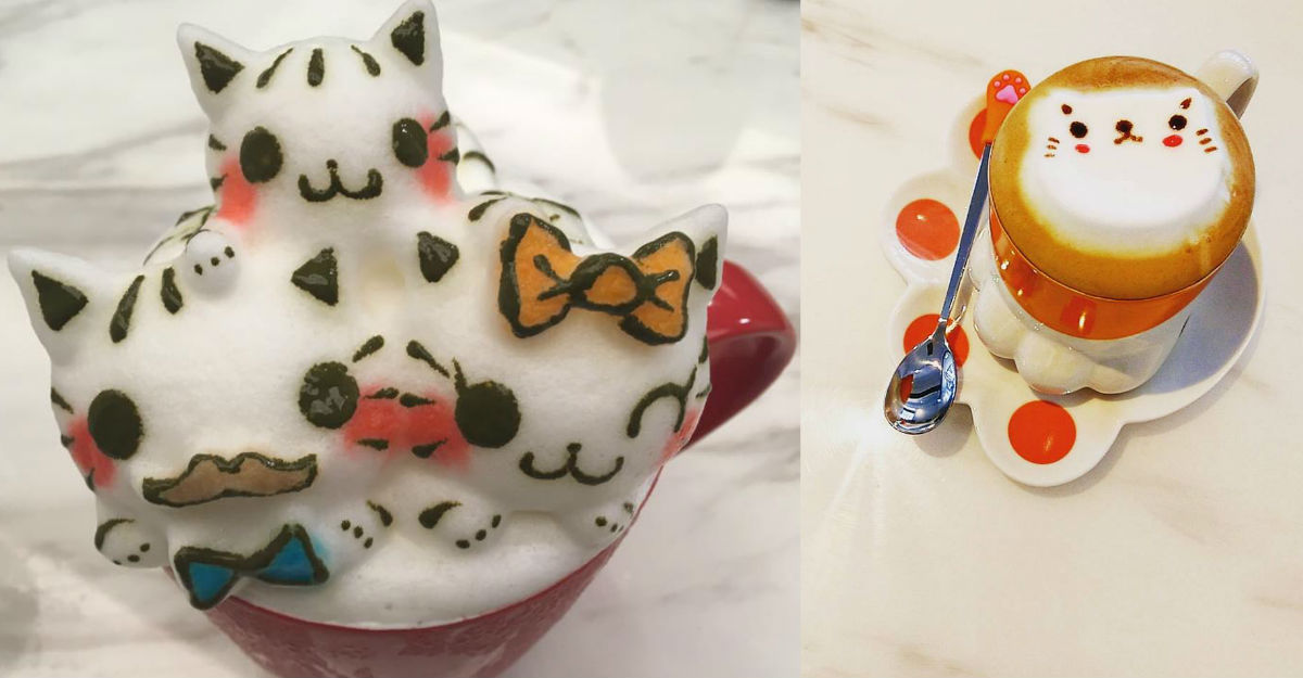 貓咪要從杯子裡蹦出來啦！全台貓貓拉花咖啡廳特搜 貓咪、拉花、立體拉花、咕嚕貓咖啡、TheWhoCafe框影