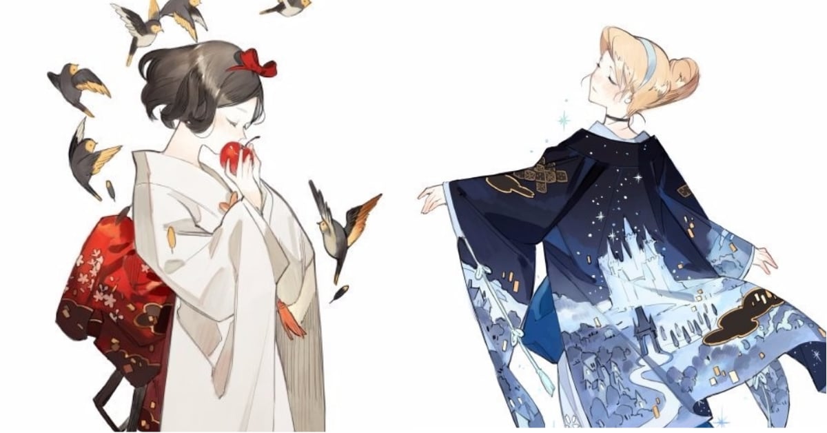 穿上和服的白雪公主根本是仙女下凡啊！和服版迪士尼公主美到無極限 迪士尼公主、日本、和服、艾莎、白雪公主、仙度瑞拉、茉莉、貝兒、小美人魚、樂佩、奇妙仙子、愛麗絲、藝術