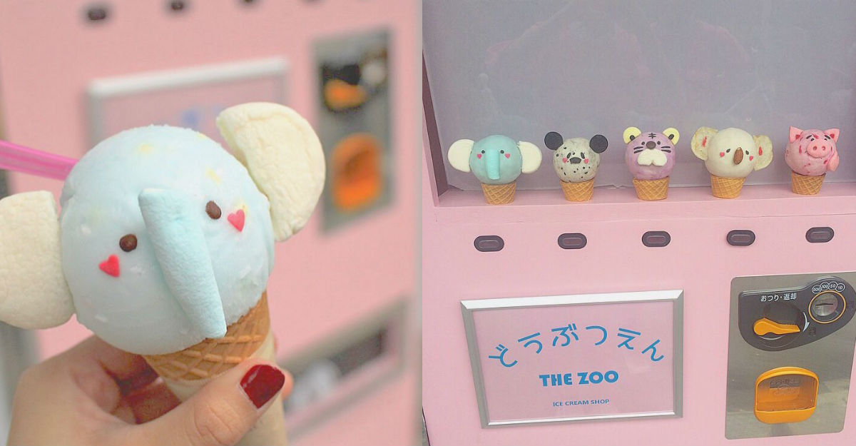 冰淇淋動物園開園啦！可愛動物就住在粉紅販賣機裡？ 販賣機、動物園、動物、冰淇淋、原宿電氣商會