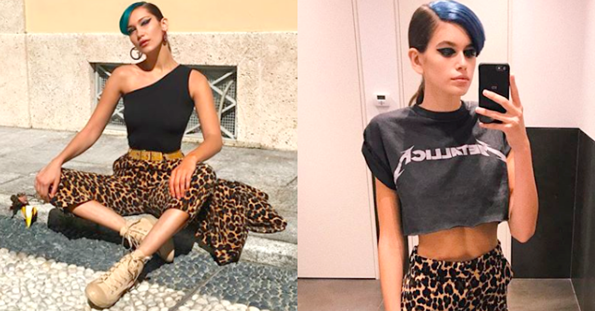秋天再吹動物風？米蘭時裝週2大名模「豹紋」街拍大比拚 動物風、豹紋、米蘭時裝週、Bella Hadid、Kaia Gerber、街拍、私服、動物紋