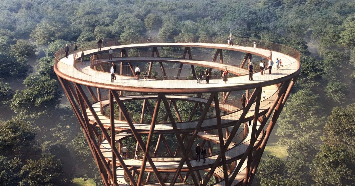 螺旋式森林步道將於丹麥登場！世界上的特殊建築物再添一例啦～ 丹麥、哥本哈根、森林、森林步道、樹頂體驗、螺旋塔、大自然、樹林、EFFEKT、Gisselfeld Klosters Skove