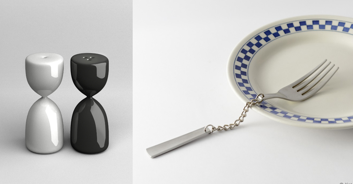 胡椒罐變沙漏是要倒多久！「不實用系列」用品讓你不敢再惹惱設計師 theuncomfortable、Katerina Kamprani、設計、生活用品、實用、沙漏、胡椒罐、叉子、杯子、酒杯、藝術