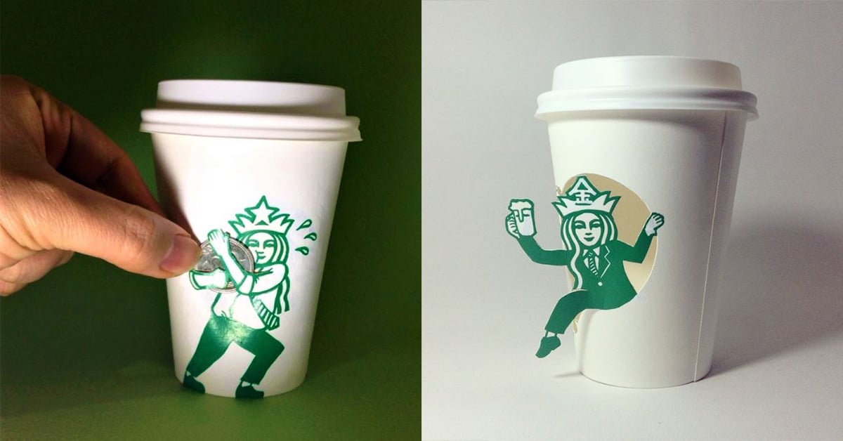 省錢就是連10元都不放過！星巴克美人魚化身進擊的上班族 星巴克、美人魚、韓國、藝術、fseo、Soo Min Kim、插圖、藝術