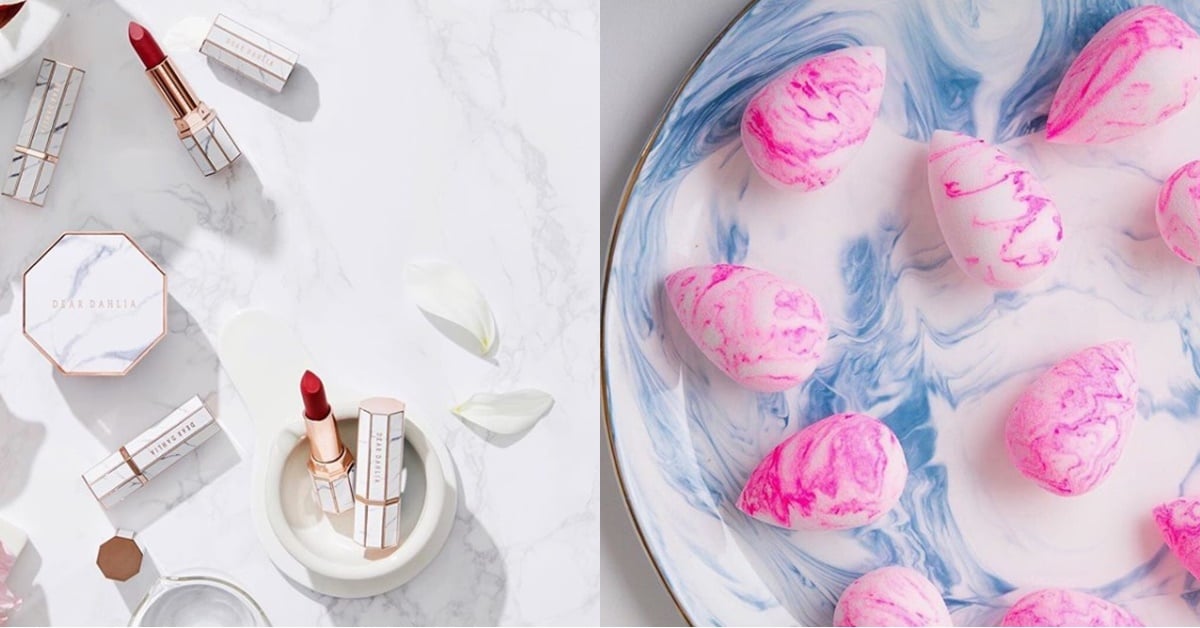 美到犯規！2017下半年妳該收藏一組「大理石彩妝」 大理石、Deardahlia、beautyblender、misshana、少女心