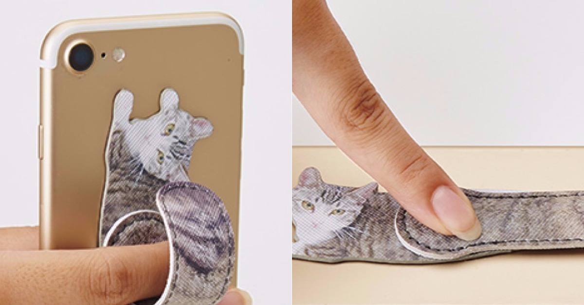 按一下貓咪屁屁它的尾巴就會Q起來！超可愛貓尾手機架要捲走你的心 Felissimo、貓部、日本、手機支架、手機架、雉虎、三花、白貓、可愛、療癒