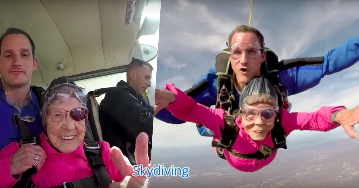 年齡不是問題、天空不是距離！94歲生日就用「Skydiving」再年輕一遍 美國、Skydiving、跳傘、飛機、生日、老年、夢想、達成、熱血