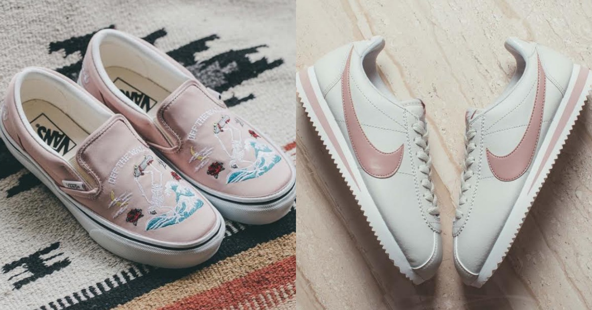 緞帶鞋帶、乾燥玫瑰花夢幻色太美！這幾雙「粉紅色球鞋」絕對讓妳失心瘋 粉紅球鞋、pink、VANS、NIKE、PUMA