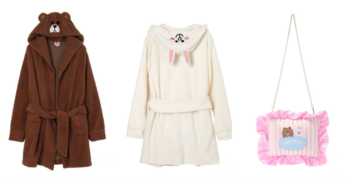 毛茸茸的熊大浴袍超想要！WEGO×LINE FRIENDS第2彈登場 LineFriends、WEGO、聯名、熊大、兔兔、居家服、居家系列、浴袍、拖鞋、枕頭、大腿襪、潮流、街頭風、帽T、手機殼