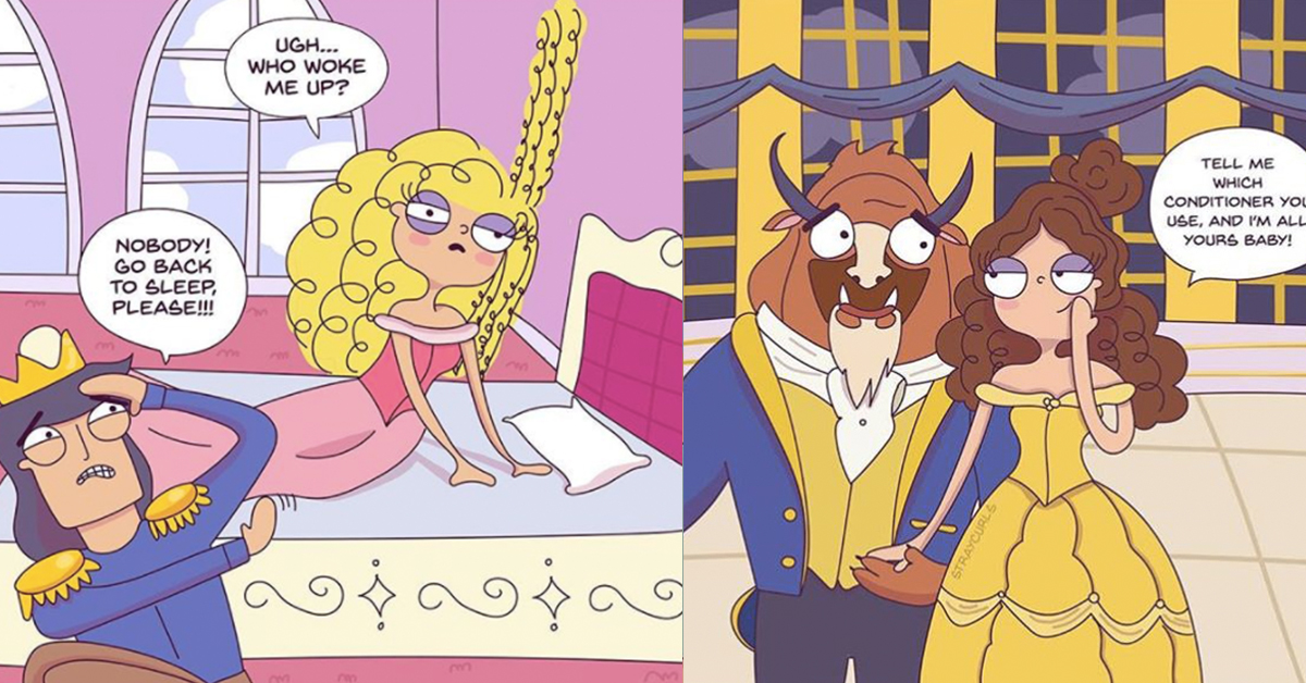 花木蘭1秒變花媽！印漫畫家逗趣改編迪士尼「捲髮公主」 自然捲、迪士尼、公主、印度、漫畫、插畫、藝術、捲髮公主、Angela Mary Vaz、straycurls、藝術