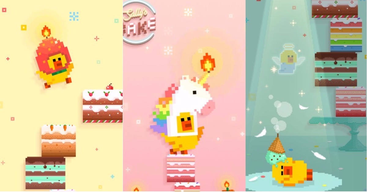 莎莉變成蛋糕上的蠟燭了！甜蜜蜜疊疊樂手遊《Sally's Cake》 LINE、莎莉、蛋糕、疊疊樂、復古