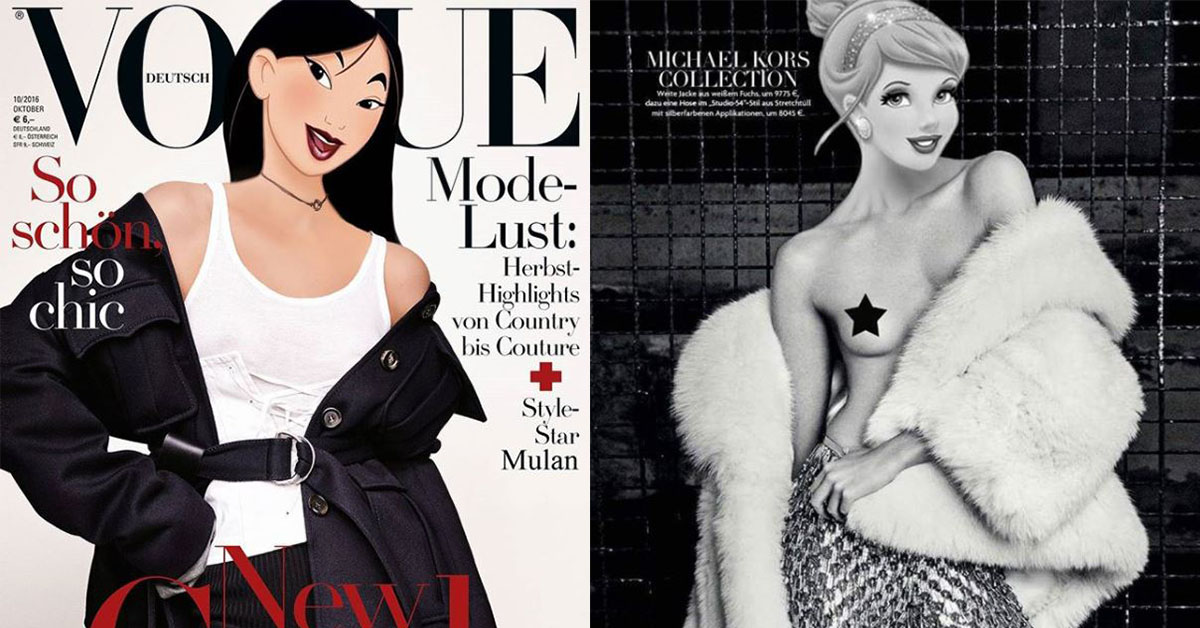 迪士尼公主不惡搞獻「第一次」！登雜誌封面展露時尚本色 迪士尼、公主、惡搞、修圖、照片、雜誌、封面、Gregory Masouras、AnimationInReality、gregorymasouras、藝術