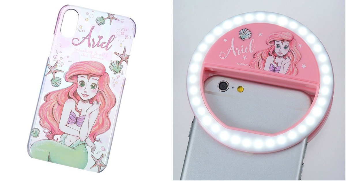 愛麗兒補光燈完全就是海之女神降臨的概念！「小美人魚手機週邊」新品特輯 日本、迪士尼、小美人魚、愛麗兒、手機週邊、補光燈、手機殼、手機吊飾、指環扣、耳機