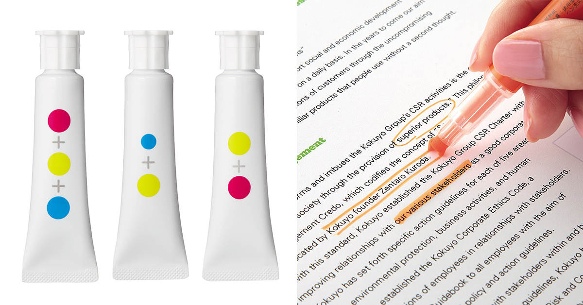 沒有名字的顏料更好用？日本創意文具「甲蟲螢光筆」4種模式任你畫 日本、創意、文具、設計、螢光筆、顏料、國譽、Kokuyo、文具控