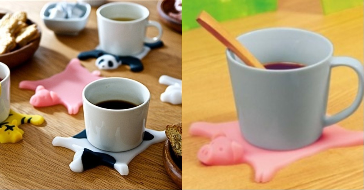 小豬被杯子壓扁的模樣也太無奈！超逗趣「動物造型杯墊」趴著治癒你的心 生活小物、動物、杯墊、扁、趴著、可愛、療癒、逗趣小豬、乳牛、熊貓、老虎、北極熊