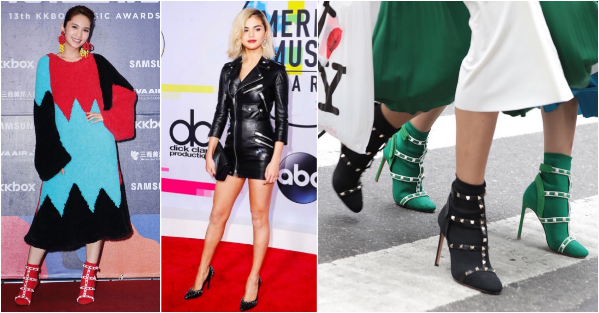 穿得好不如穿得巧，一雙鉚釘鞋讓你時髦到令人羨慕嫉妒恨！ 鉚釘鞋、穿搭、時尚、流行、versace、Christian Louboutin、Valentino、林心如、楊丞琳