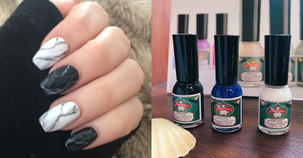 手殘女必學！只要「兩罐指甲油＋一根牙籤」就能打造大理石指彩 大理石指彩、指彩教學、大理石、大理石紋路、上羽繪惣