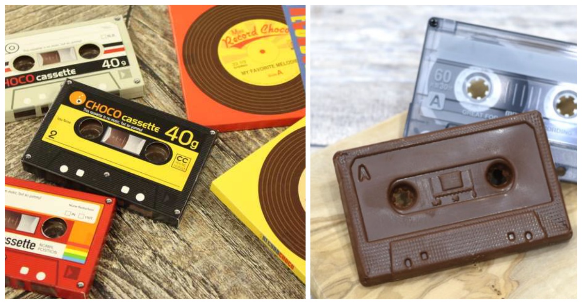 唱片就是要拿來吃啊！懷舊錄音帶巧克力吹起零食復古風 復古風、巧克力、懷舊零食、錄音帶、唱片、卡帶、情人節禮物