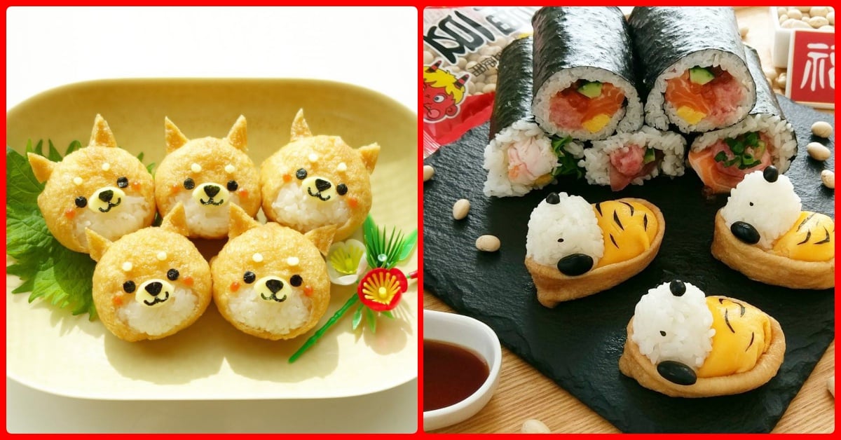 超萌柴犬壽司自己做！日本卡哇伊狗年便當特輯 冷便當、除夕、過年、柴犬、柴柴、狗年、新年便當、便當、史努比、稻禾壽司