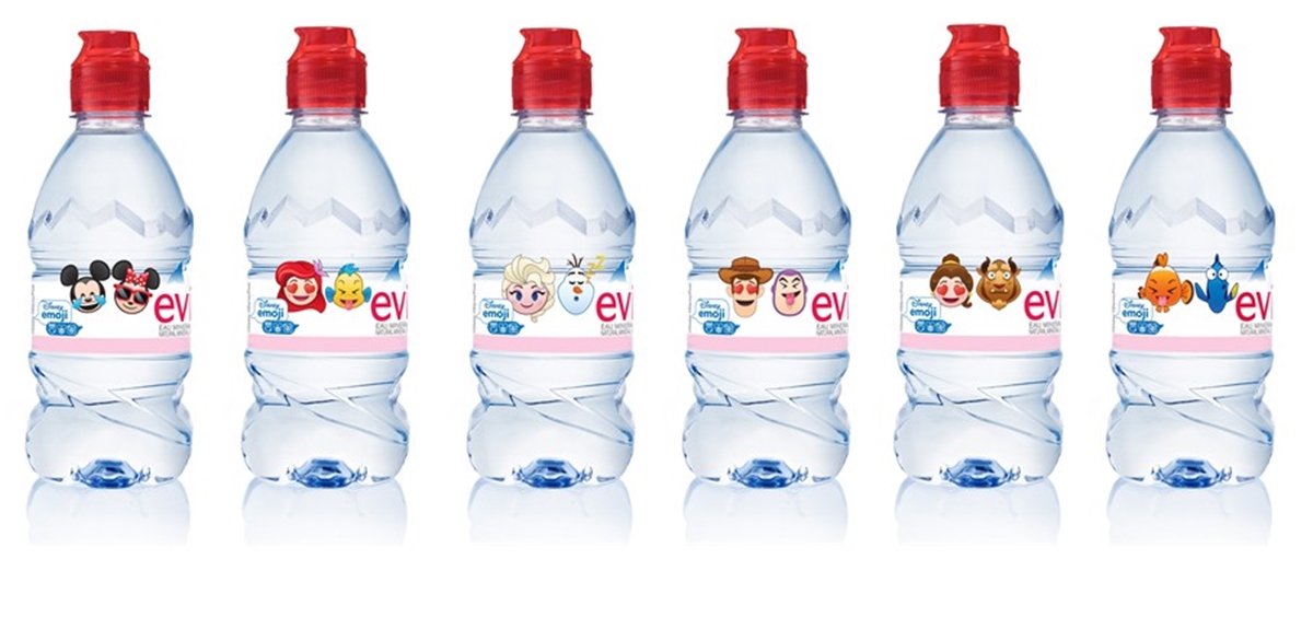 全球礦泉水領導品牌evianR攜手迪士尼！打造全新6款趣味表情圖案瓶裝水系列  全球、礦泉水、品牌、evianR 、迪士尼、瓶裝水、表情