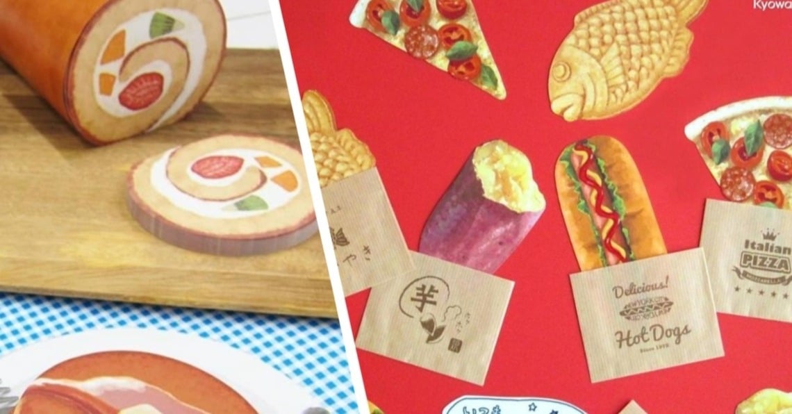 以假亂真甜點便條紙！瑞士捲、三明治看起來都甜蜜好吃 日本、文具、便條紙、瑞士卷、三明治、郵票、御飯糰、飯糰、甜點、肉片、以假亂真、理想的部屋、文具控