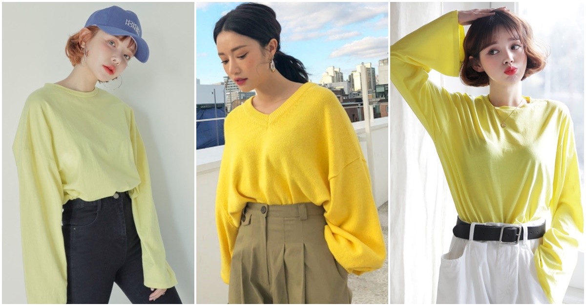 想穿黃色系又怕會顯黑？從「亮度、彩度」下手就能避免膚色問題！ 黃色、穿搭、薑黃、鵝黃、櫻草黃、上衣