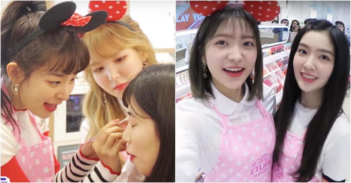 這裡是美妝店還是天堂？Red Velvet驚喜變身一日店員…超近距離幫你化妝！ 韓星近況、Red Velvet、IRENE、YERI、SEULGI、WENDY、韓星彩妝、粉絲福利、一日店長