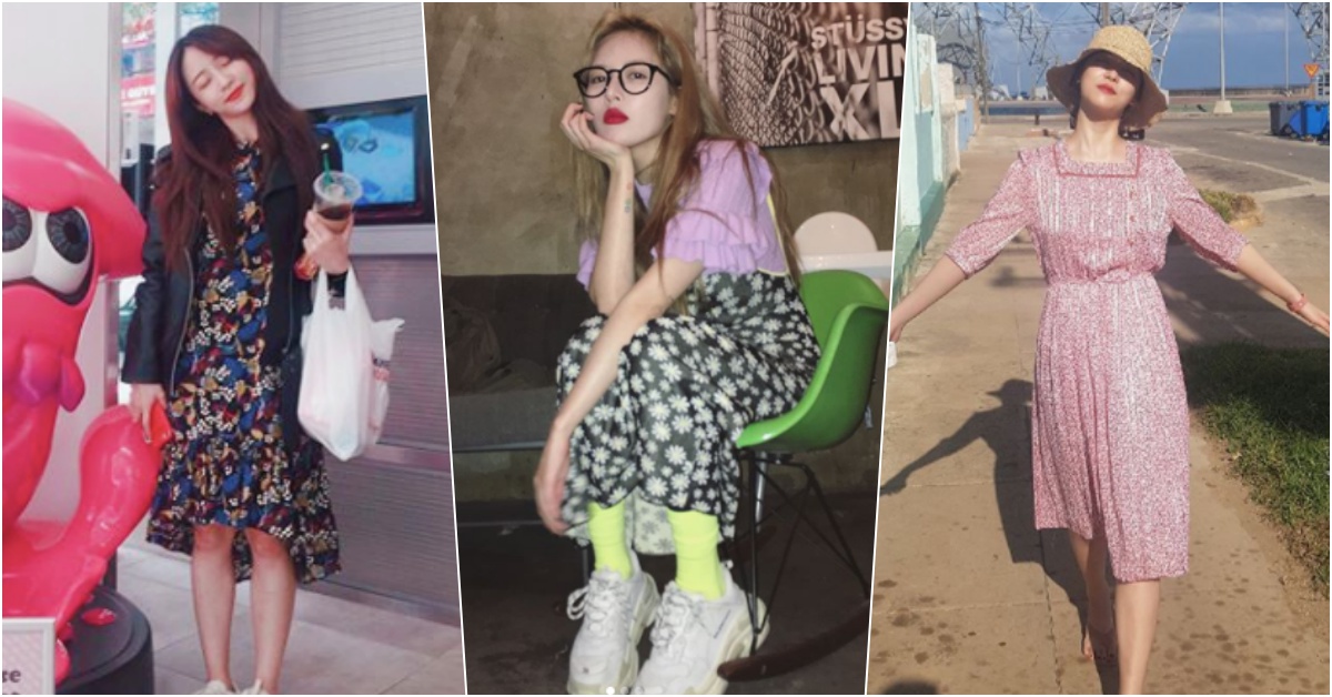 不管潮流、仙氣都OK！跟著一票韓國女星這樣穿「碎花」不怕飄嬸味！ 碎花、洋裝、泫雅、HANI、雪莉、宣美ㄝ、韓星穿搭