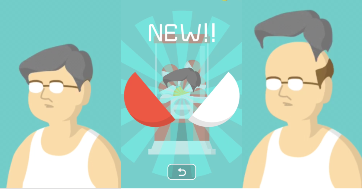 怎麼可以亂掀光頭大叔的假髮啦！《かつらトス》拋飛假髮幫歐吉桑收集更多髮型 かつらトス、拋飛假髮、禿頭、大叔、假髮、收集、日本、有趣、玩、手遊