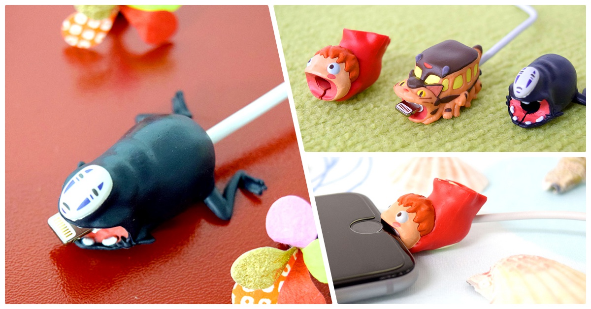 無臉男要來咬手機惹！吉卜力工作室也加入充電線保衛戰啦 CABLE BITE、橡子共和國、吉卜力、手機充電線保護套、龍貓公車、波妞、無臉男、龍貓、崖上的波妞、神隱少女、