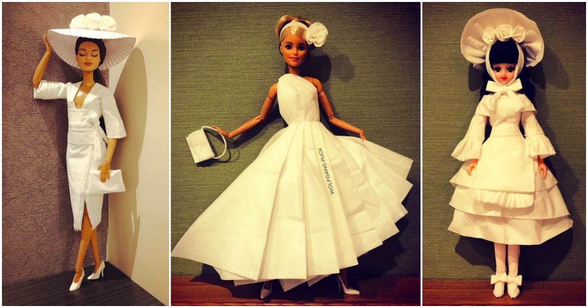 紙巾拿來當衣服穿？男子自製「芭比衛生紙禮服」被網友讚爆 芭比娃娃、紙巾、芭比控、藝術、手作