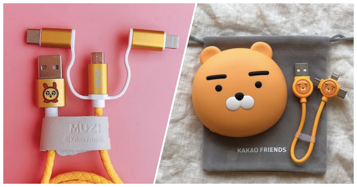 萊恩的臉可以給手機補充能量！KAKAO FRIENDS新款行動電源太萌啦♡ 韓國、KAKAO FRIENDS、充電線、USB線、行動電源、萊恩、桃子、Type-C、8-pin、Micro USB、Ryan、APEACH、可愛、萌