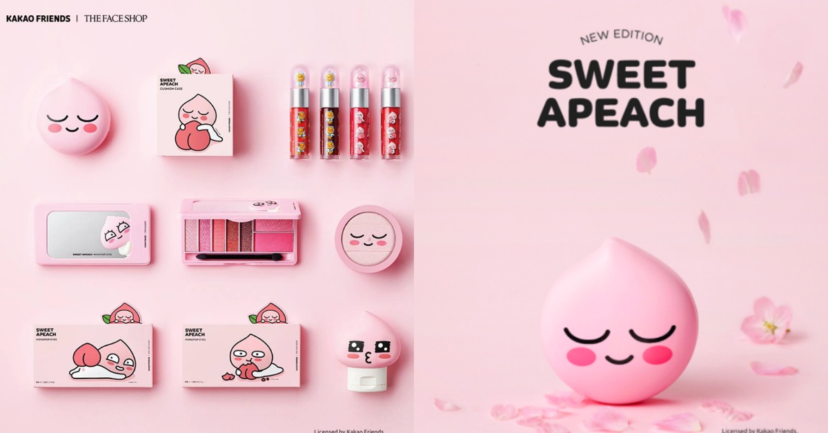 粉紅桃子狀「氣墊」犯規了！THE FACE SHOP推出「Apeach系列」彩妝品 THEFACESHOP、Apeach、