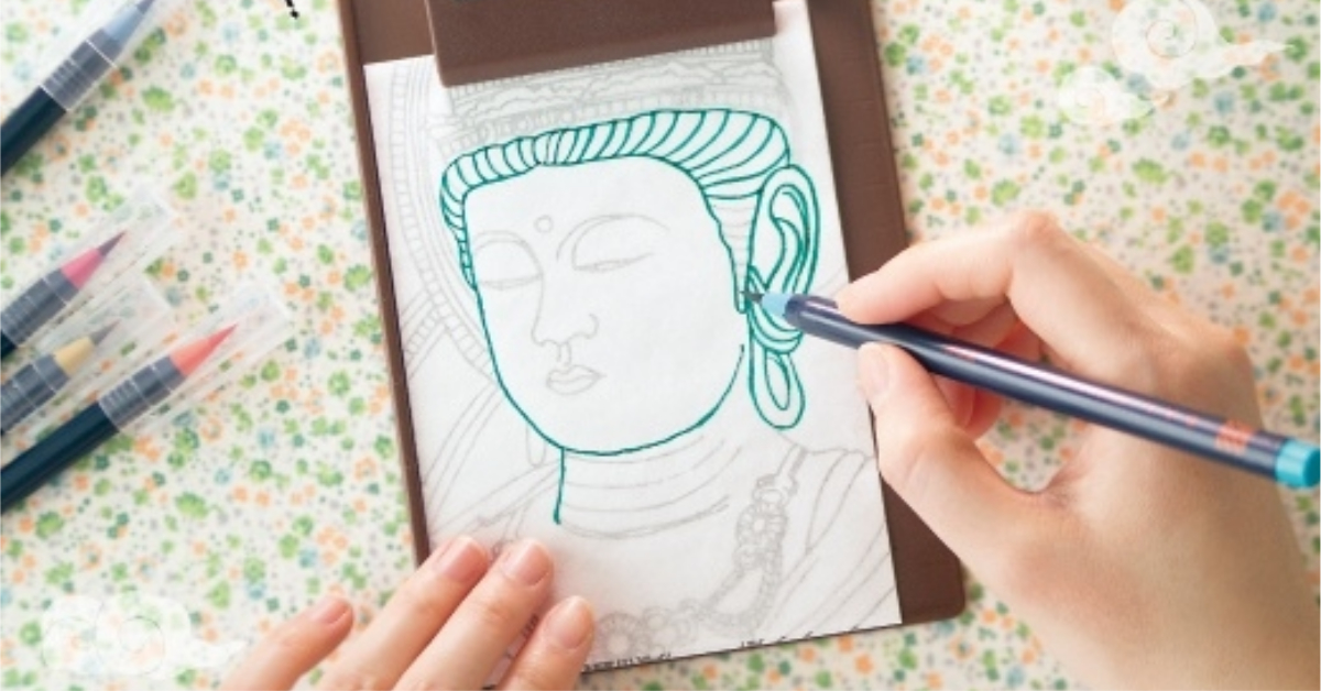 一邊燒香一邊臨摹作畫！心浮氣躁就來畫一張「佛系」插畫沈澱心靈！ 日本、felissimo、佛系、佛像、臨摹、描圖、燒香、療癒、治癒心靈、結緣、文具控