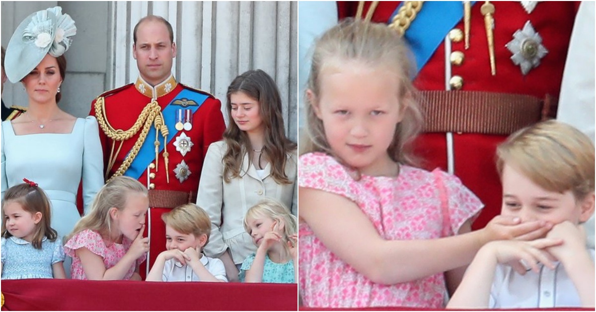 閉口，不許你吵鬧！薩凡娜表姐一掌摀住喬治小王子的嘴，全英國「陷入霸氣」中！ 英國女王、英國王室、英國皇室、閱兵、生日、喬治王子、薩凡娜、Savannah