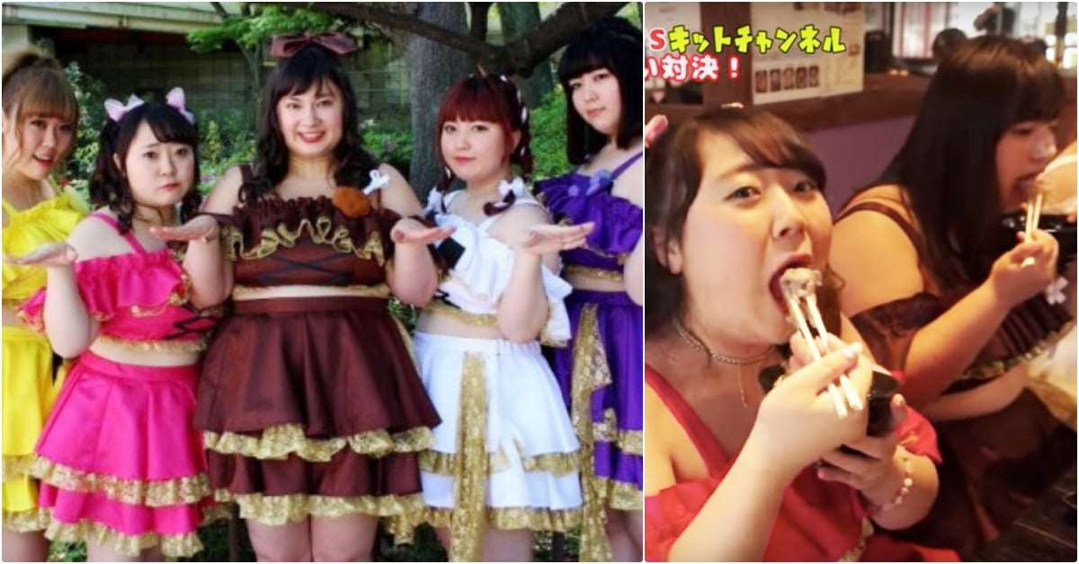 平均體重超過80KG！日本大尺碼「肥滿系」偶像女團，吃放狂嗑300支串燒！ 80公斤女團、日本女團、肥滿系女團、大尺碼女團、Big Angel、大橋ミチ子、墮落天使偶像、胖女偶像