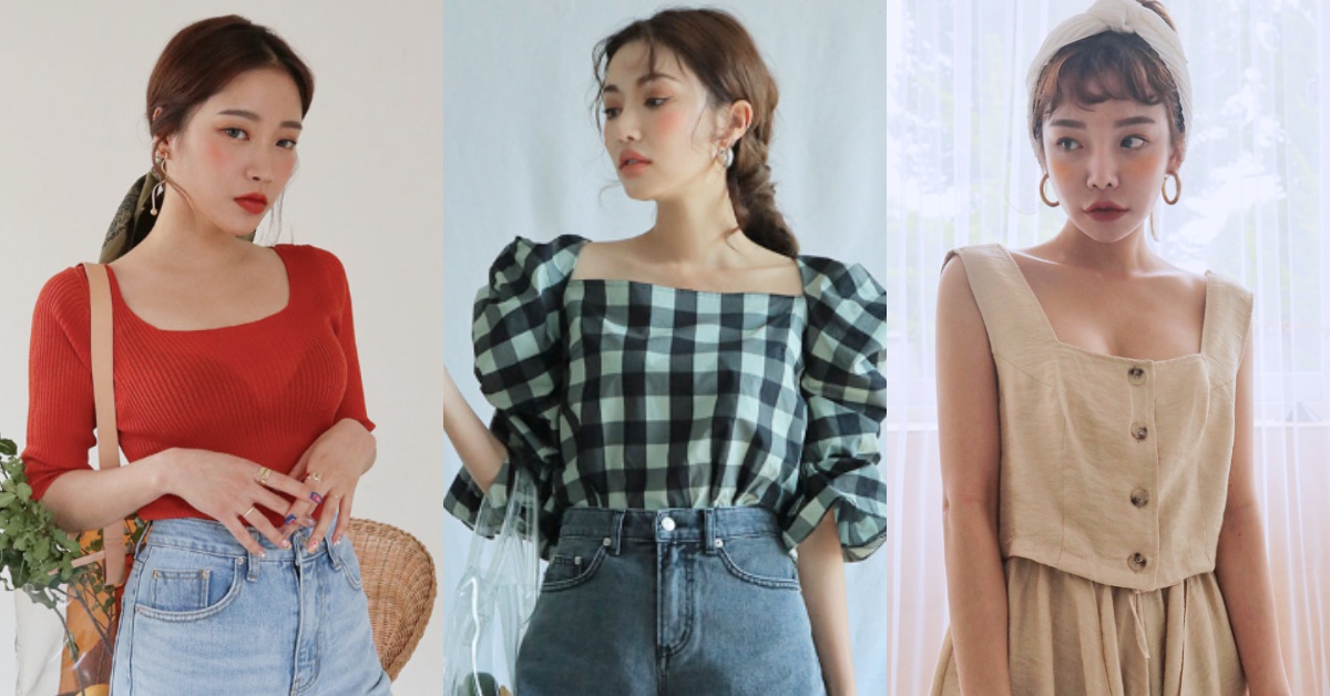  一字領的粉絲們抱歉惹！強調鎖骨，修飾臉型的小性感「復古方領」即將篡位！    復古方領、 一字領、方形領、穿搭