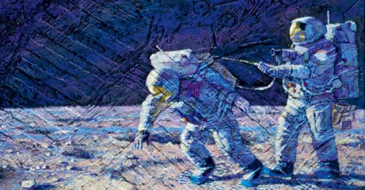 在月球上畫畫的太空人──《探險家們的寫生簿》書摘連載：另一個世界 | 妞書僮 太空、月球、探險家們的寫生簿、寫生、 素描、探險、冒險、讀讀書