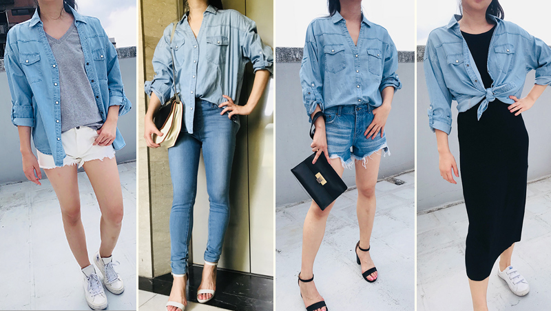 一件「丹寧襯衫」征服四季！衣櫃必有的決勝單品 erss、丹寧襯衫、穿搭、基本款、基本色、簡約、實穿、簡約