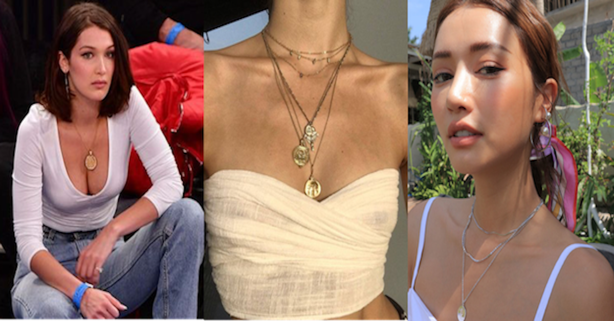 錢幣不是拿來花是拿來美的！超模Bella、Kendall也在瘋的「金幣項鍊」！ 金屬色項鍊，度假風情，百搭