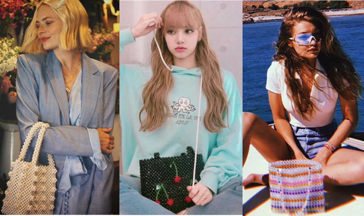 編織草包、PVC包看膩了嗎？ 「串珠包」搭出4種新風貌，連超模Gigi、BLACKPINK的Lisa都加入風潮！ Gigi，BLACKPINK，串珠包，夏天，優雅，度假