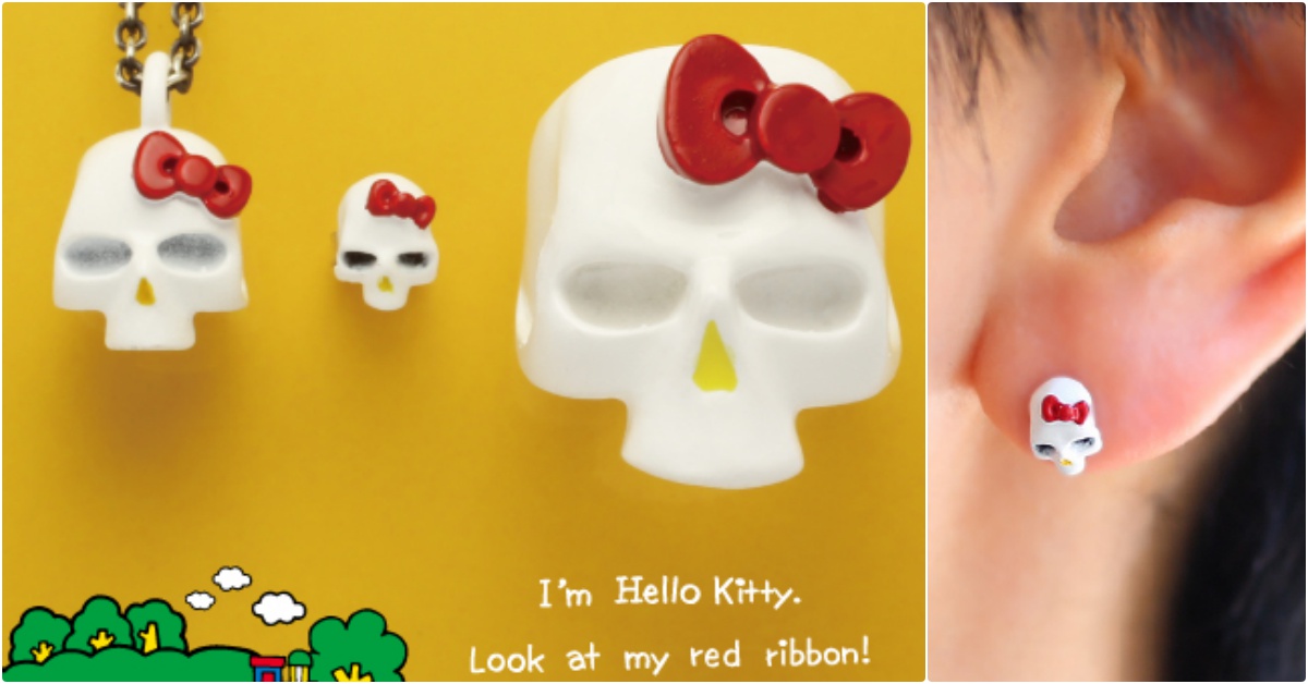 我頭上的蝴蝶結美嗎？日本飾品聯手「史上最暗黑的HELLO KITTY」反差萌出擊啦！ HELLO KITTY、HELLO KITTY聯名、暗黑HELLO KITTY、JAM HOME MADE、聯名飾品、日本飾品、無嘴貓