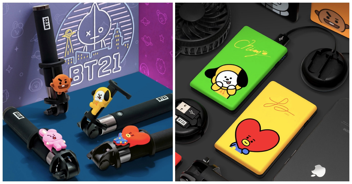 BT21又來呼喚阿米的荷包！行動電源等新款手機週邊一次公開♡ 宇宙明星、BT21、防彈少年團、BTS、行動電源、自拍棒、傳輸線、阿米、army、可愛、療癒、賣腎