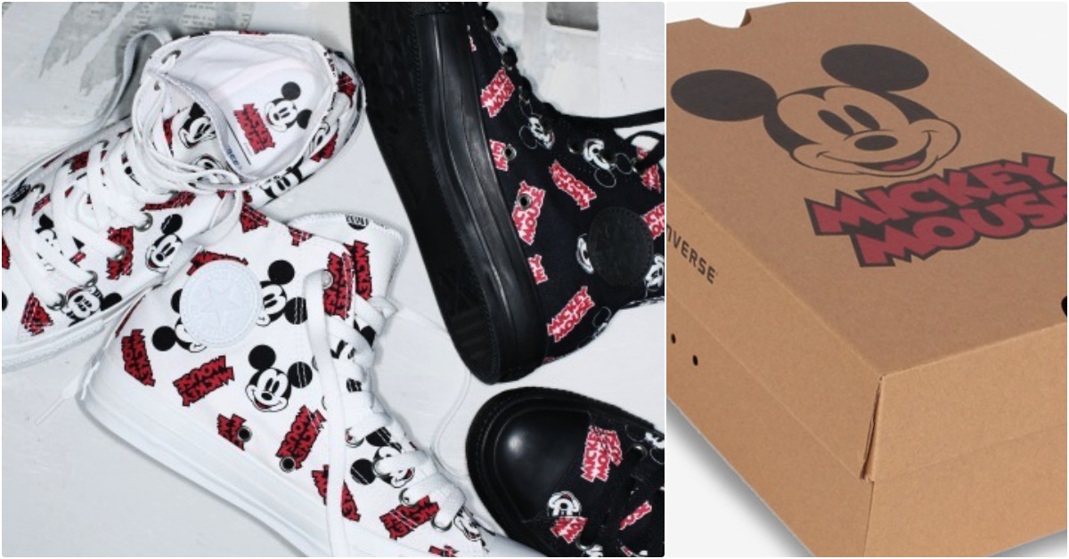 「Mickey Mouse×Converse」第三彈！這次用經典黑白色耍帥，米奇大頭擠爆鞋面啦 Mickey Mouse、Mickey Mouse×Converse、Mickey Mouse聯名、迪士尼聯名、Converse聯名、迪士尼鞋款、米奇聯名、米奇帆布鞋、米奇90