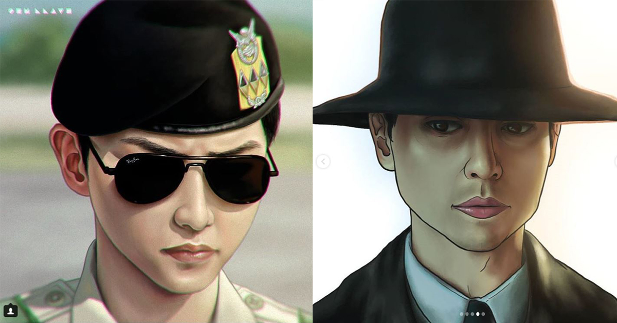 還以為《太陽的後裔》要出動畫版！插畫家重繪韓劇主角讓人直呼好神 太陽的後裔、鬼怪、宋仲基、李棟敘、插畫、Gem Llave、gemllave、藝術