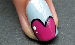 俏皮普普風  DIY心型指彩 美甲、指彩、DIY、俏皮、教學、普普風、心型、桃紅、愛心