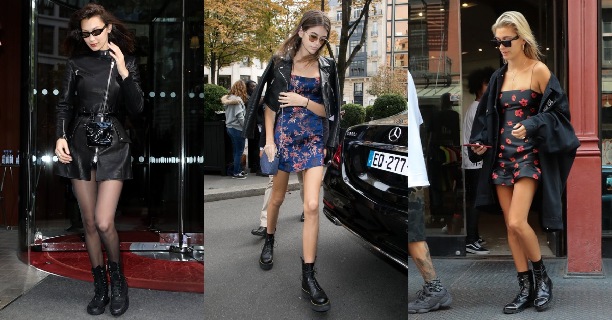 脫下腳上的胖胖老爹鞋！紐約時尚週的時髦人士都換上「帥氣短靴」惹～｜時尚關鍵字 老爹鞋、紐約時尚週、短靴、軍靴、Bella Hadid、Hailey Baldwin、Kaia Gerber、時尚關鍵字