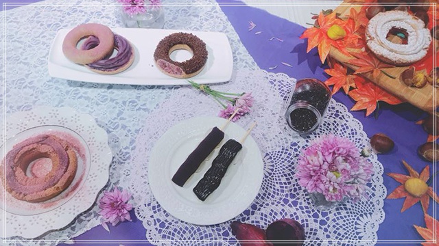 食慾之秋來點粉紫浪漫♫Mister Donut台灣限定推6款栗子＆紫薯新品甜點 MisterDonut、秋天、紫薯、栗子、蜂蜜黑芝麻、甜點、糰子、甜甜圈、波堤、歐菲香、限定、浪漫