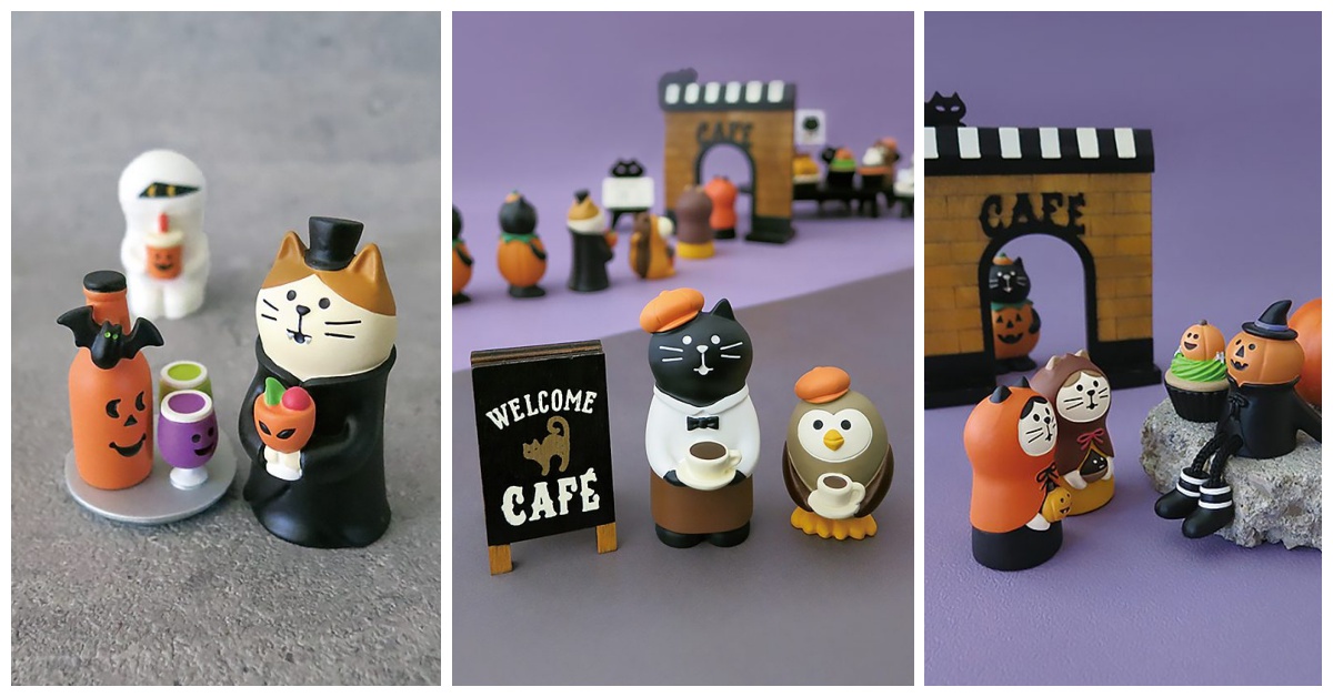 萬聖節「德古拉貓」出沒中！DECOLE桌上擺飾「黑貓咖啡廳」開張啦 DECOLE、萬聖節、黑貓咖啡廳、德古拉、貓咪、可愛、療癒、桌上擺飾、文具控