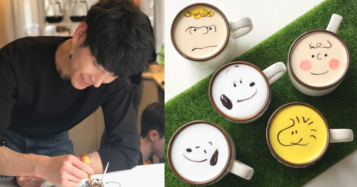 喝了會戀愛的咖啡♡首爾必朝聖「C.Through Cafe」萌萌拉花＋高顏值歐巴 C.Through、梨泰院、造型拉花、leekangbin、卡通拉花、名畫拉花、髒髒咖啡、韓國、首爾、咖啡廳、網卡、史奴比