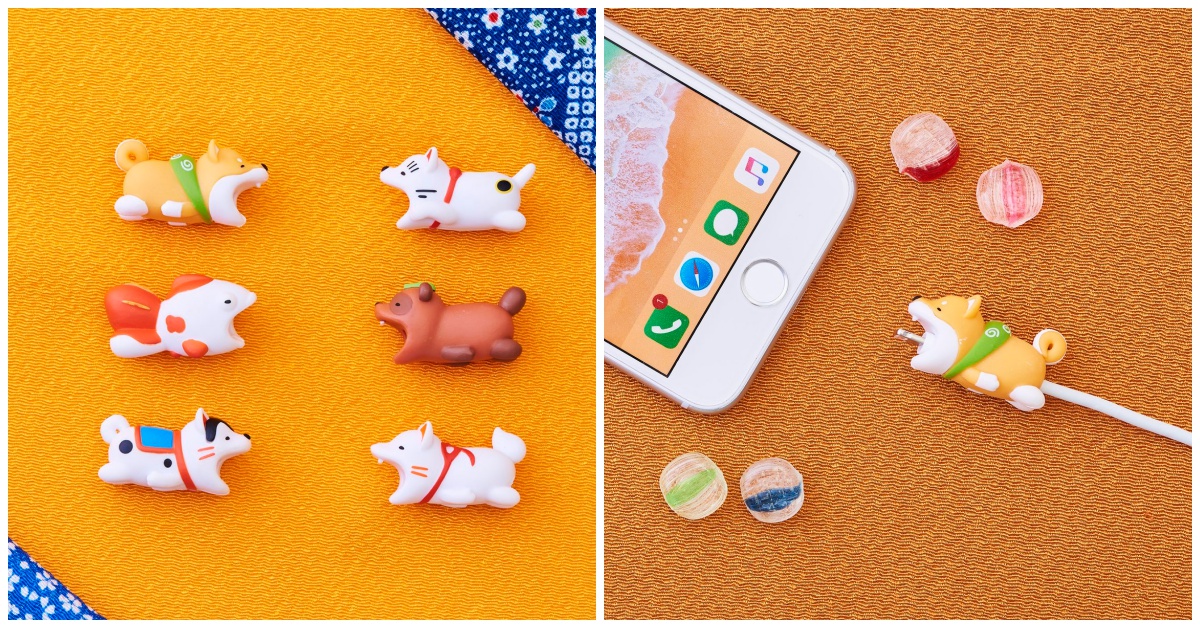 「Cable Bite」和風系列療癒登場！柴犬、金魚與狸貓也來咬手機兼賣萌♡ 日本、Cable Bite、充電線保護套、可愛、療癒、七龍珠、鬼太郎、和風、柴犬